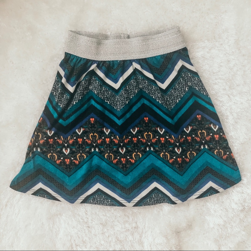 Francesca’s Multicolored Skater Skirt Size S